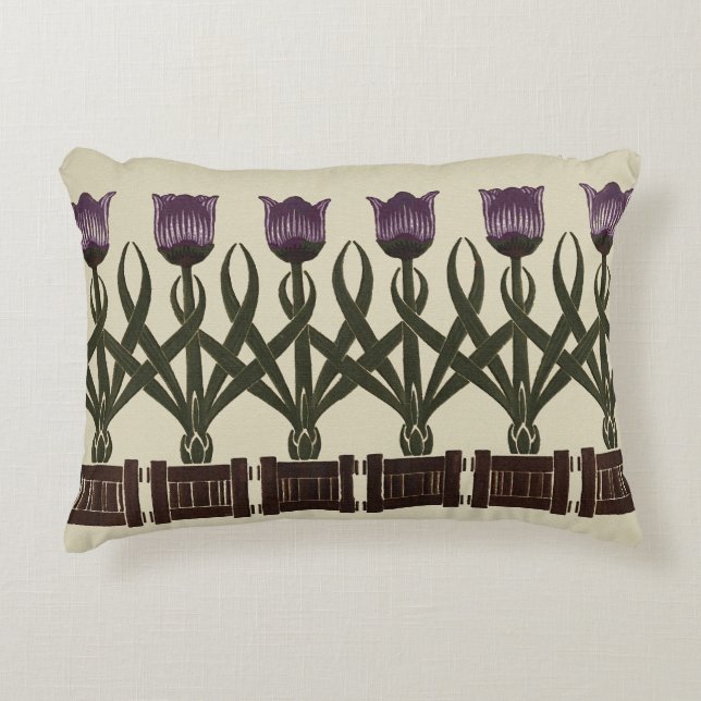 Art Nouveau Tulips Dekokissen (Vorderseite)