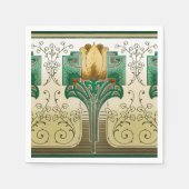 Art Nouveau Tulips Motif Standard Dinner Serviette (Vorderseite)