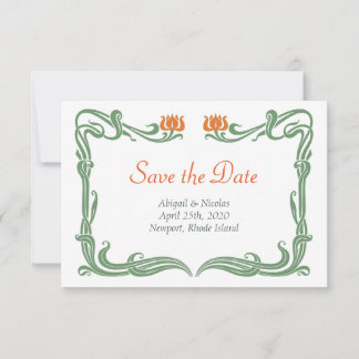 Art Nouveau Tulips Save the Date Karte