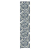 Art Nouveau Tulips Table Runner in Navy Kurzer Tischläufer (Vorderseite)