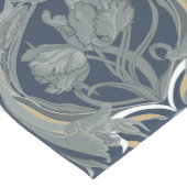 Art Nouveau Tulips Table Runner in Navy Kurzer Tischläufer (Ecke)
