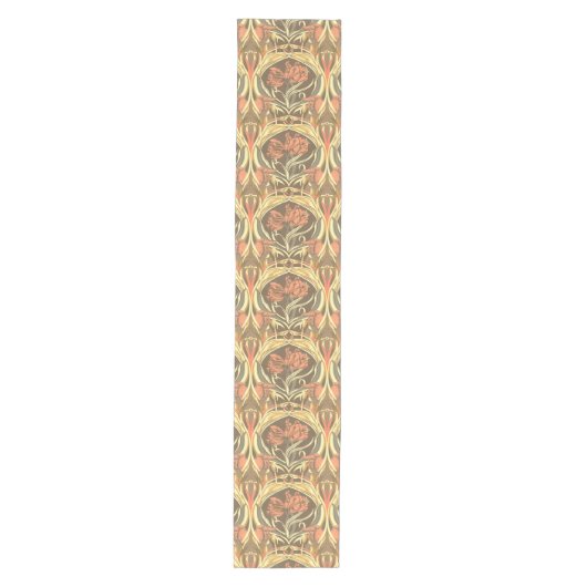 Art Nouveau Tulips Table Runner Mittelgroßer Tischläufer (Vorderseite)