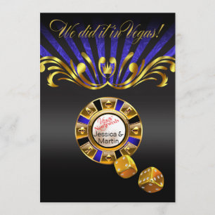 Art Nouveau Vegas Empfang   gold blau Einladung