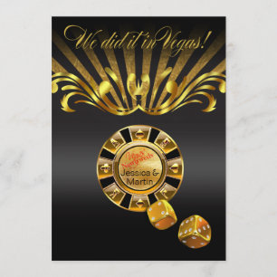 Art Nouveau Vegas Empfang   Gold schwarz Einladung
