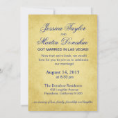 Art Nouveau Vegas Empfang | Goldblau Einladung (Rückseite)