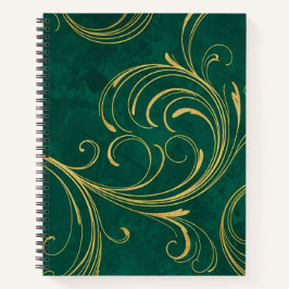 Art Nouveau Verde & Oro Notizblock