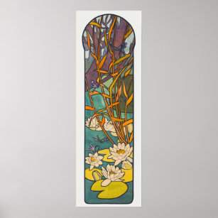 Art Nouveau verkleidetes Glas Alphonse Mucha Poster