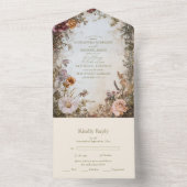 Art Nouveau Viktorianisch Royal Floral Wedding All In One Einladung (Innen Boden)