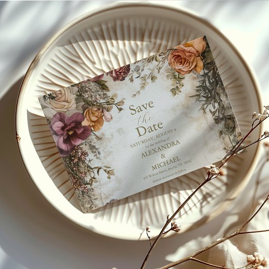 Art Nouveau Viktorianisch Royal Floral Wedding Save The Date