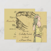 Art Nouveau Vintag Beauty Dinner Cocktail Party Einladung (Vorne/Hinten)