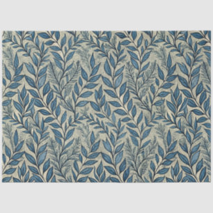 Art Nouveau Vintag Blue Floral Tapete Muster Seidenpapier