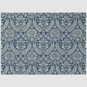 Art Nouveau Vintag Blue Floral Tapete Muster Seidenpapier