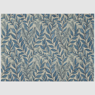 Art Nouveau Vintag Blue Floral Tapete Muster Seidenpapier