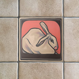 Art Nouveau Vintag Bunny Rabbit Tierthema Fliese