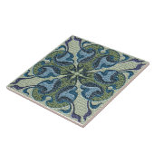 Art Nouveau Vintag Crackled Blue und Green Fliese (Seite)