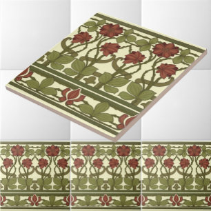Art Nouveau Vintag Floral Border Frieze Keramik T Fliese