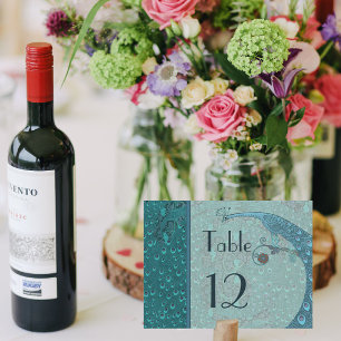 Art Nouveau Vintag Peacock Tischnummer Card