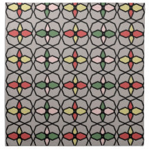 Art Nouveau Vintag Style Grau, Gelb, Rosa,