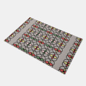 Art Nouveau Vintag Style Grau, Grün, Gelb, Fußmatte (Schrägansicht)