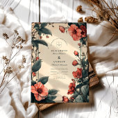 Art Nouveau Vintage Blumenhochzeit Einladung