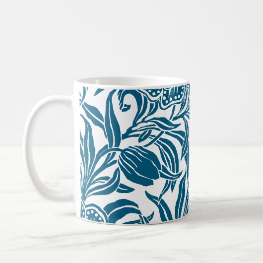 Art Nouveau Vintage Botanical Floral Pattern  Kaffeetasse (Links)