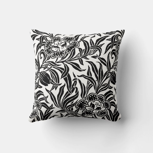 Art Nouveau Vintage Botanical Floral Pattern  Kissen (Rückseite)