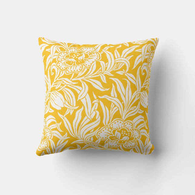 Art Nouveau Vintage Botanical Floral Pattern  Kissen (Rückseite)
