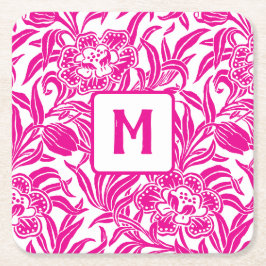 Art Nouveau Vintage Botanical Floral Pattern  Rechteckiger Pappuntersetzer