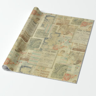 art nouveau vintage couture art deco decoupage geschenkpapier