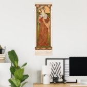 Art Nouveau Vintage Dame mit Doves Sonrel Poster (Heimbüro)