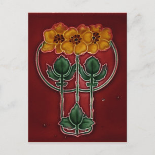 Art Nouveau Vintage-Design Postkarte