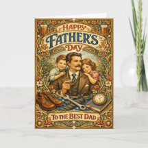 Art Nouveau Vintage Familien Vatertag