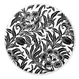 Art Nouveau Vintage Floral Botanical Black & White Keramikknauf
