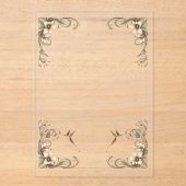 Art Nouveau Vintage Floral Wedding Acryleinladungen (Vorderseite)