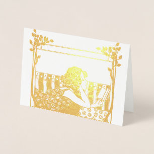 Art Nouveau Vintage-Leser Folienkarte