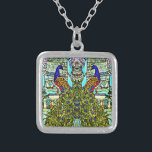 Art Nouveau Vintage Tiffany Gestank Glas Pfau Versilberte Kette<br><div class="desc">Farbenfrohe Vintage Kunstwerke. Eine Liebe Geschenk.</div>