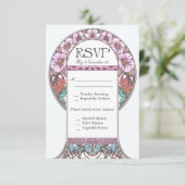 Art Nouveau Vintage UAWG Wedding Cards RSVP Karte (Stehend Vorderseite)