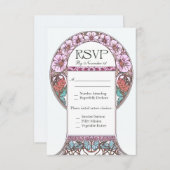 Art Nouveau Vintage UAWG Wedding Cards RSVP Karte (Vorne/Hinten)
