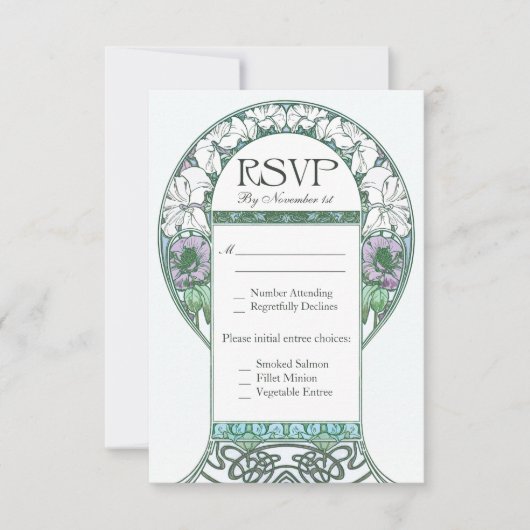 Art Nouveau Vintage UAWG Wedding Cards RSVP Karte (Vorderseite)