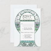 Art Nouveau Vintage UAWG Wedding Cards RSVP Karte (Vorne/Hinten)