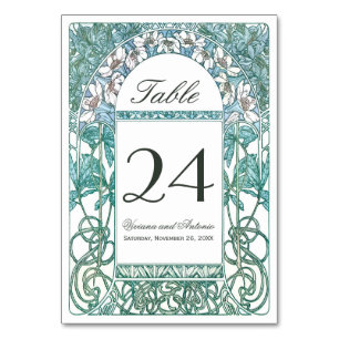Art Nouveau Vintage Wedding Tischnummern
