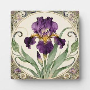 Art Nouveau Violette Iris Fotoplatte