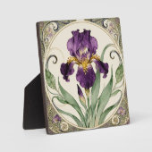 Art Nouveau Violette Iris Fotoplatte (Vorderseite)