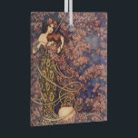Art Nouveau Violinist in Blossoms – Vintage Floral Ornament Aus Glas<br><div class="desc">This beautiful vintage Art Nouveau illustration features a graceful violinist surrounded by a cascade of delicate blossoms and swirling decorative ribbons. The elegant figure plays her violin within a dreamy garden setting filled with ornate floral patterns and flowing organic lines typical of the early 20th-century Art Nouveau movement. The composition...</div>