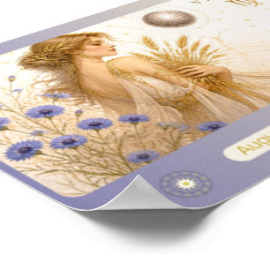Art Nouveau Virgo Zodiac Druck Poster