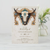 Art Nouveau Watercolor Blumenkuh Hochzeit Einladung (Stehend Vorderseite)