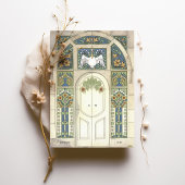 Art Nouveau Wedding Blue, Gold, Green Arch Einladung