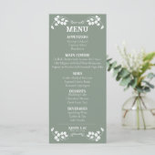 Art Nouveau Wedding Flat Menu Menükarte (Stehend Vorderseite)