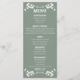 Art Nouveau Wedding Flat Menu Menükarte