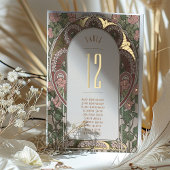 Art Nouveau Wedding Gold Accessoires Tischnummer